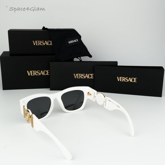 NEW Versace VE4479U 314/87 Medusa Biggie White Dark Grey Square Women Sungalsses main image 7